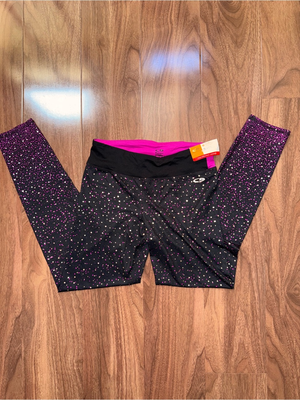 Champion Girls' Black and Pink Active Leggings